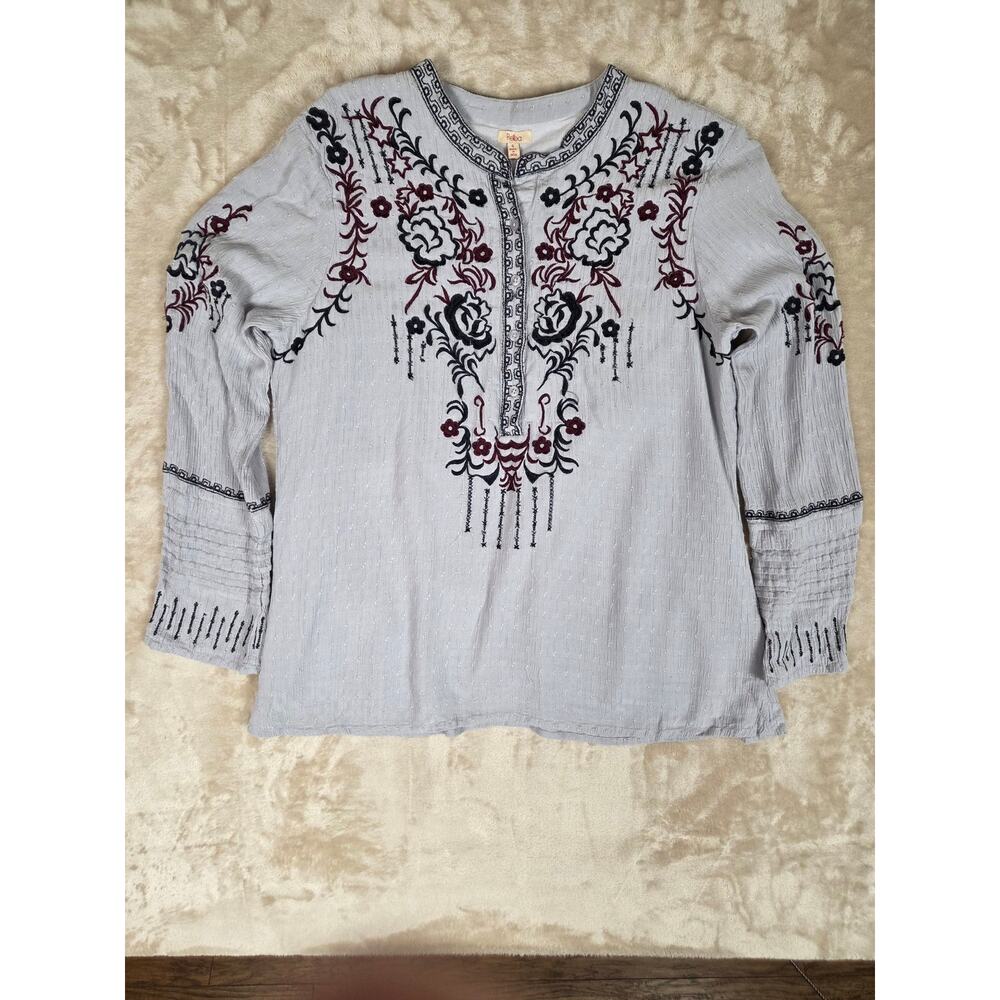 Reba S Gray Long-Sleeve Top